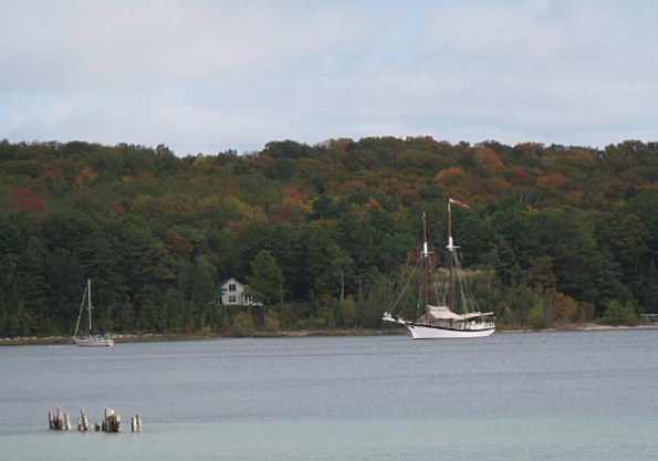 The Manitou at anchor in Omena
