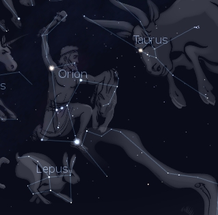 Lepus and a preoccupied Orion