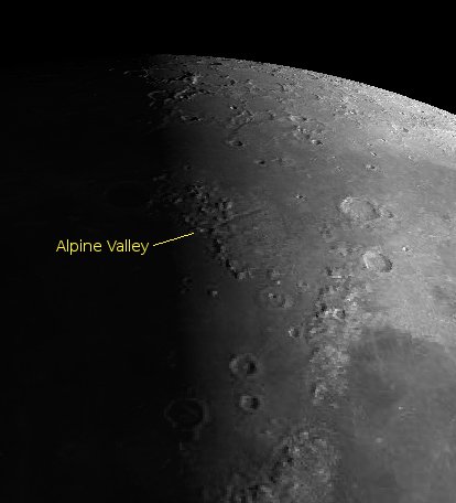 Alpine Valley on the moon