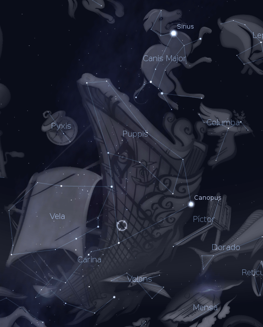 The old constellation Argo Navis