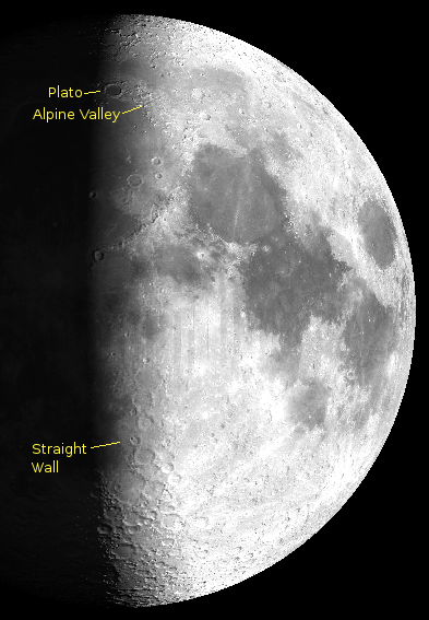 First quarter moon April 18, 2013