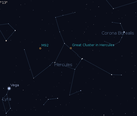 The constellation Hercules and his neighbors.