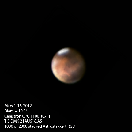 Mars 9 days ago.  Photograph by Scott Anttila