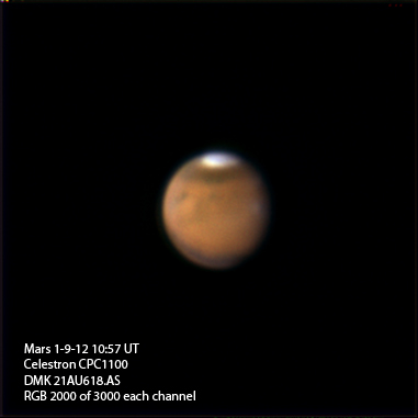 Mars on the morning of January 9, 2012.  By Scott Anttila