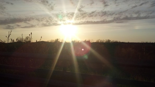 Sunset from the dune Overlook.  The dunes andd scrub will cause the sunset at that point up to 5 minutes before the Lake Michigan Overlook.