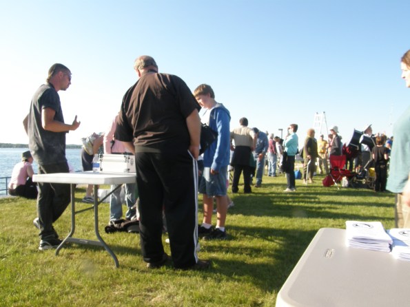 p6051267.jpg Our "Meteorite Man" Joe Brooks brings out his meteorite collection for our events. Photo by Eileen Carlisle.