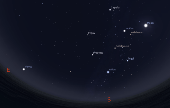 Morning Skies at 6 a.m. on October 31, 2012.  Created using Stellarium. 