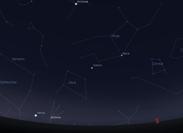 Saturn, Venus and the constellations of morning 