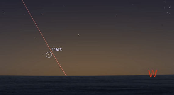 Mars at 6:30 p.m. on January 23, 2013