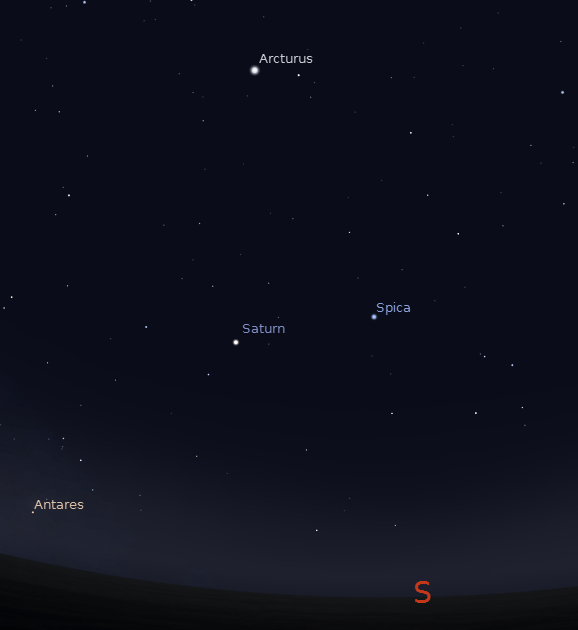 Saturn with the late spring and early summer stars