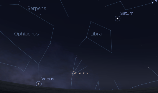 Jupiter and the winter stars and constellations
