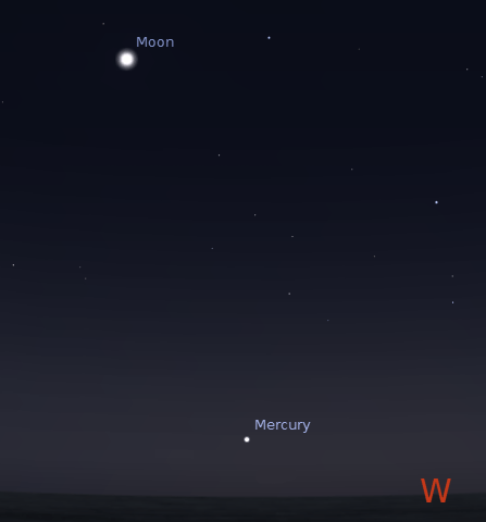 Mercury and the moon