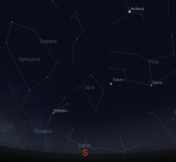 Saturn and the coming stars of late spring and early summer