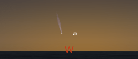 Comet PanSTARRS with the moon