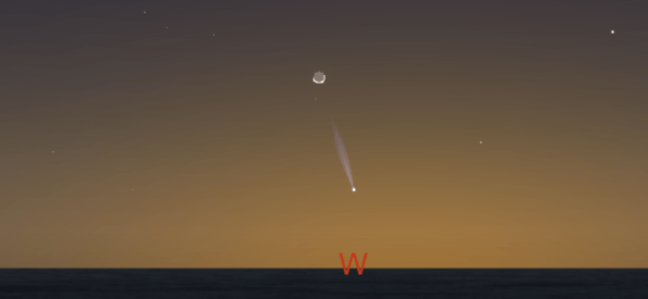 Comet PanSTARRS and the moon