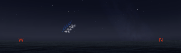 Comet PanSTARRS about an hour and a quarter after sunset