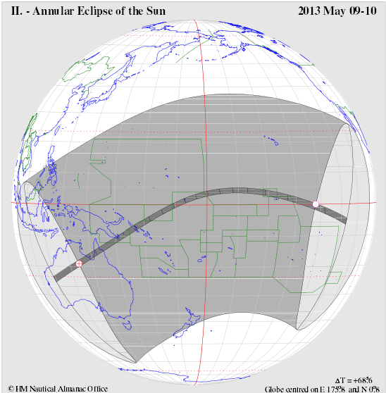 Annular eclipse path