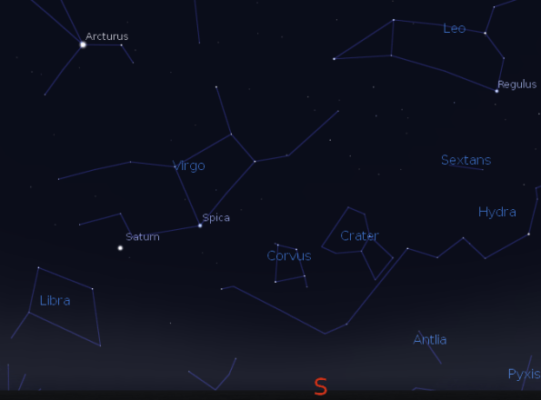Saturn and the constellations of spring