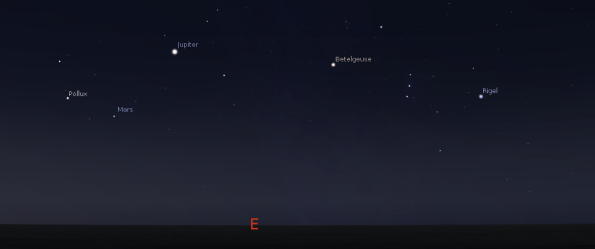 Jupiter and Mars with Orion