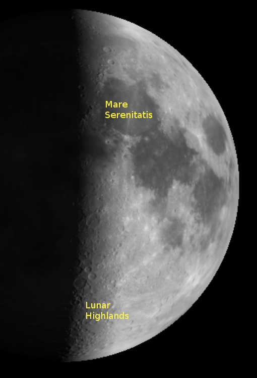 The Moon 1 day before first quarter