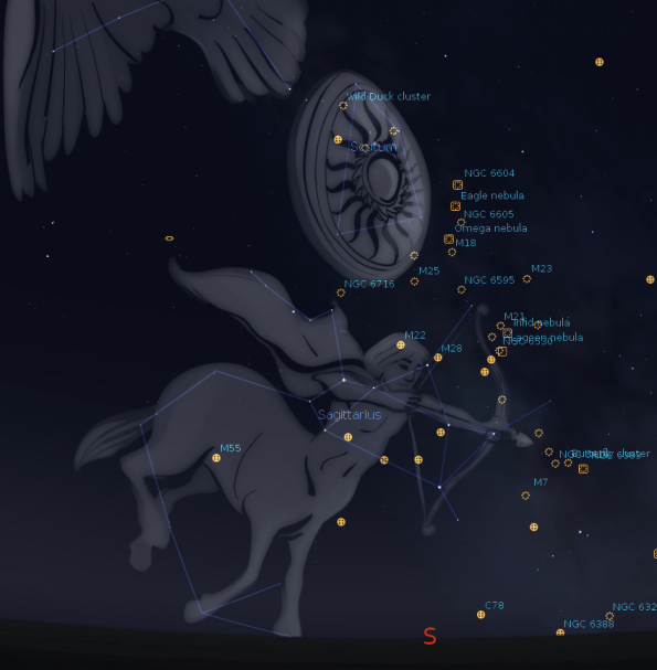 Deep sky objects in Scutum & Sagittarius