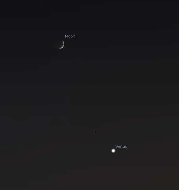 Venus and the Moon a day later