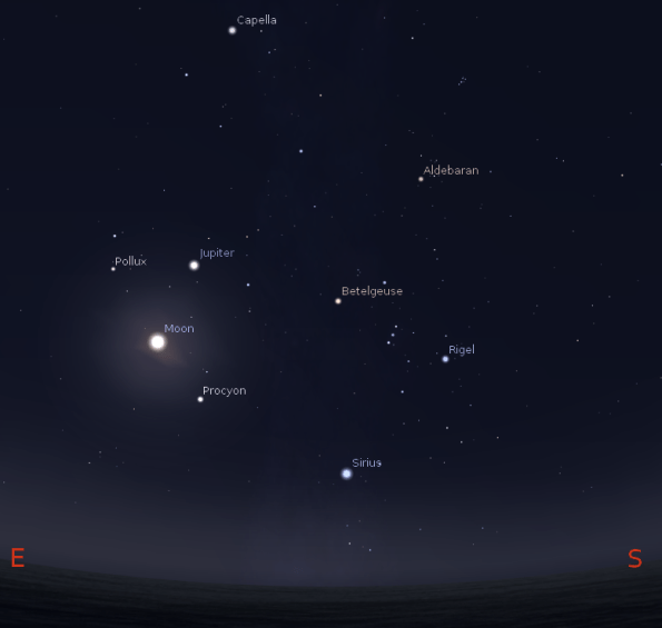 Jupiter and winter stars