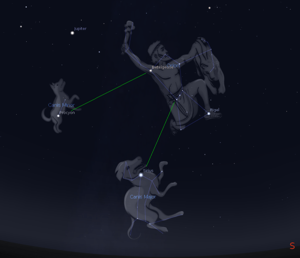 Orion and hunting dogs