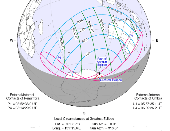 Path of the 4-29-14 annular eclipse