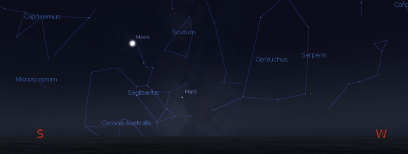 Mars and the setting summer stars