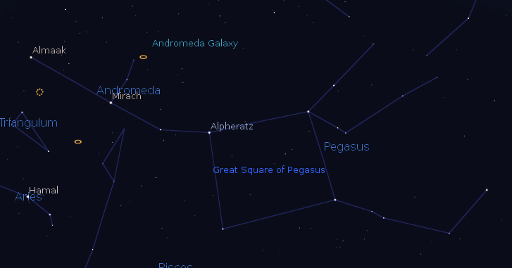 Great Andromeda Galaxy finder chart