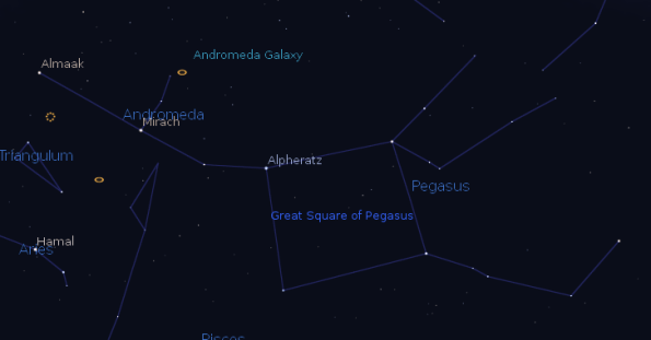 Great Andromeda Galaxy finder chart