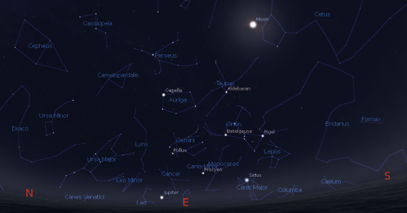 Jupiter and the winter constellations