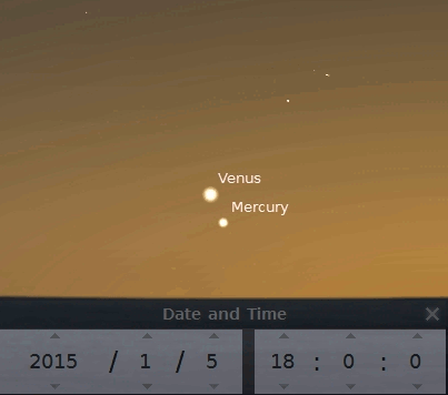 Quasi-conjunction of Venus and Mercury