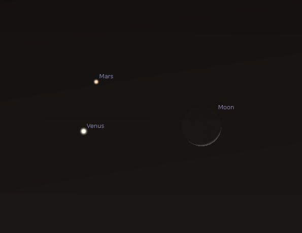 Venus Mras and the Moon Friday night
