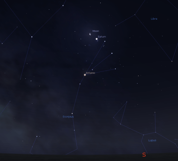 Saturn & the Moon in Scorpius