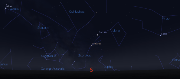 Saturn with the summer constellation