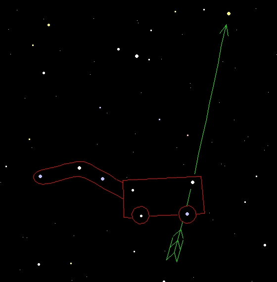 Charle's Wain. The Plough or plow in American.    Credit: Bob Moler's LookinUp program.