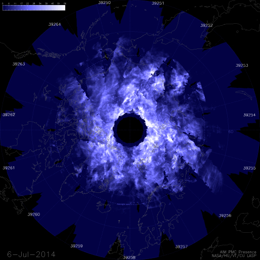AIM Noctilucent Clouds from July 6, 2014