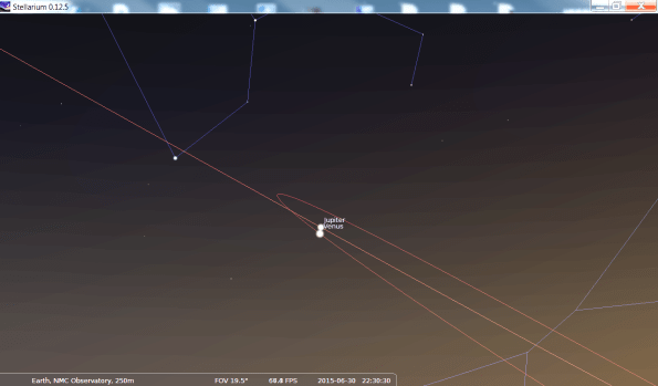 Orbits of Venus and Jupiter now