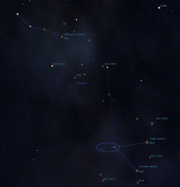 Star hopping in Scutum