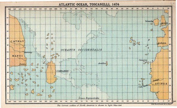1474 map of the Atlantic Ocean