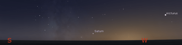 Saturn in evening twilight