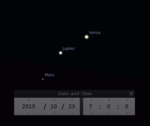 Jupiter passes Venus
