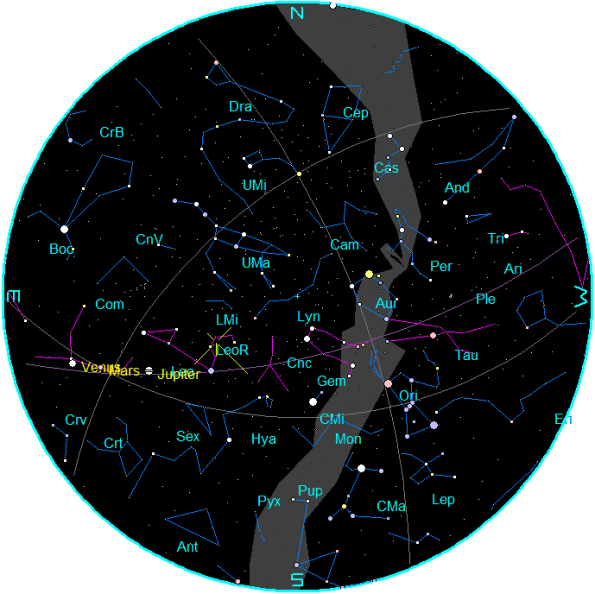 All sky chart for Leonids
