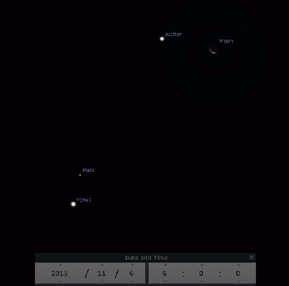 Moon and morning planets