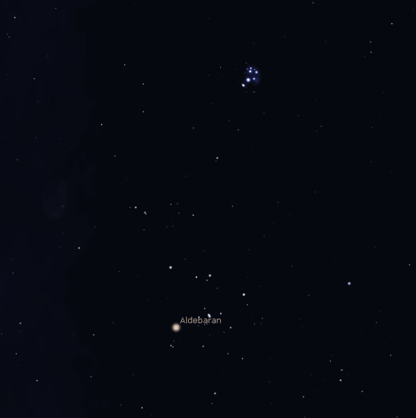 Aldebaran, Hyades and Pleiades