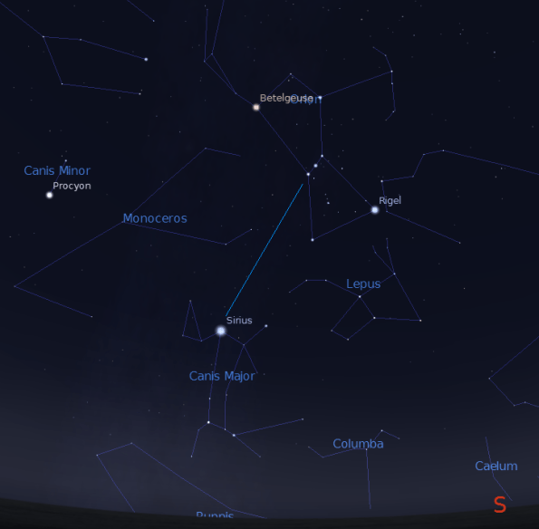 Orion's Belt points to Sirius
