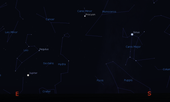 Jupiter in the evening sky