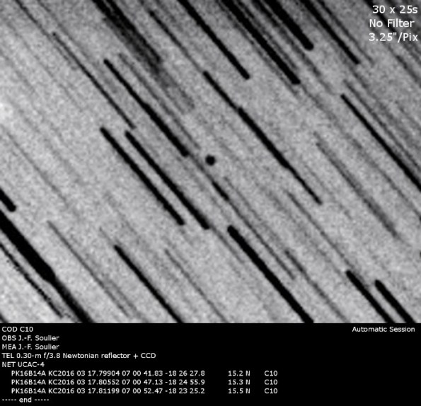 P/2016 BA14 ( PanSTARRS ) 